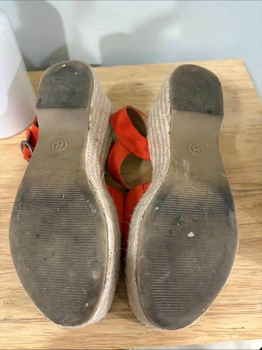 Target Orange Suede Espadrille Sandals with Ankle Strap
